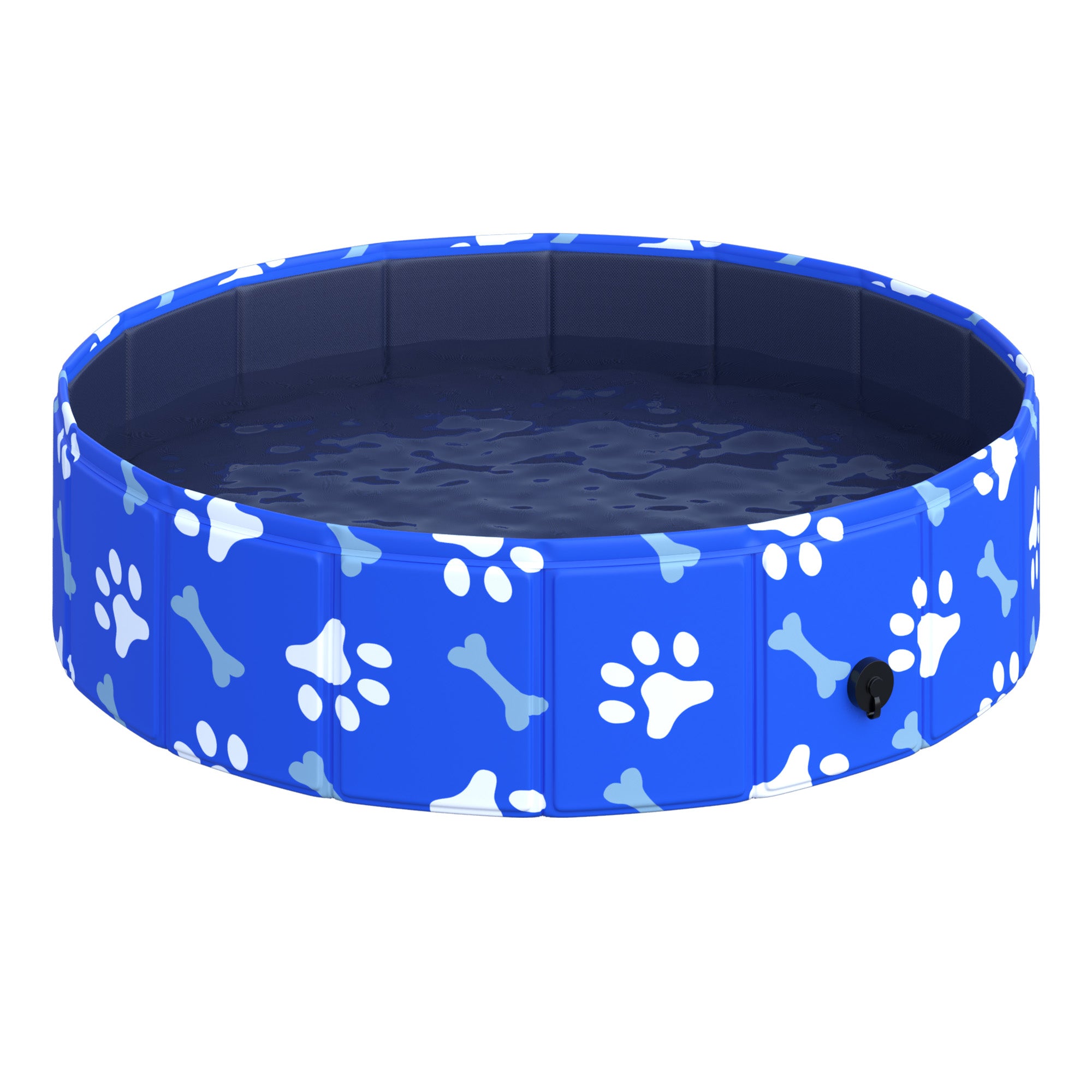 Piscina Rigida per Cani Taglia Piccola 25 Kg Ø80x20 cm in PVC e Truciolare Blu