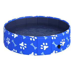 Piscina Rigida per Cani Taglia Piccola 25 Kg Ø80x20 cm in PVC e Truciolare Blu