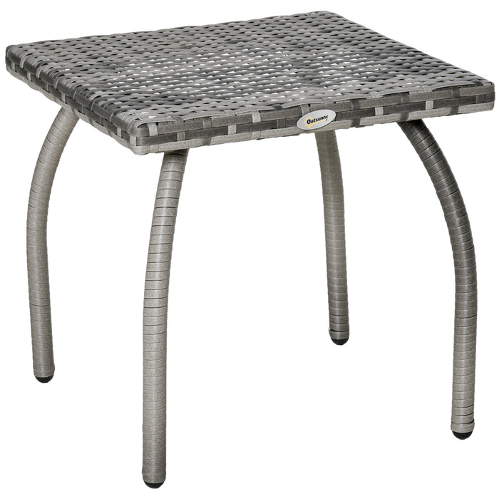 Tavolino da Giardino 45x45x44 cm in Rattan Sintetico Grigio