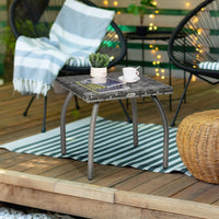 Tavolino da Giardino 45x45x44 cm in Rattan Sintetico Grigio