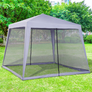 Gazebo da Giardino 3x3m con Zanzariera Grigio