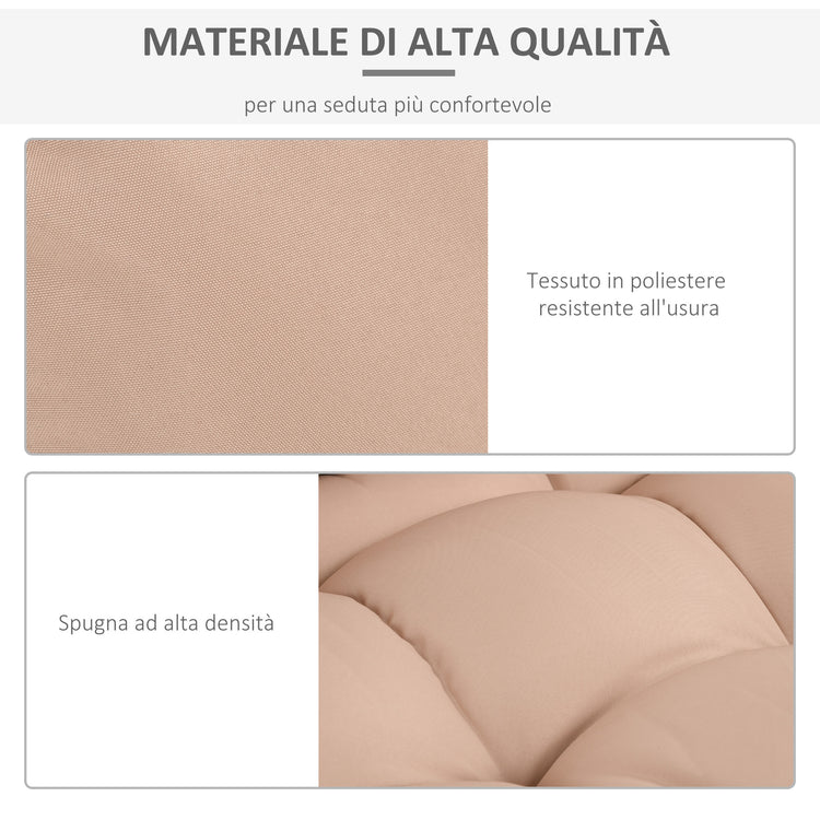 Set 3 Cuscini Seduta e 2 Schienali per Pallet in Poliestere Imbottito Beige