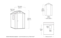 Casetta da Giardino Porta Attrezzi 125,8x184,5x205,1 cm in Resina Keter Darwin 4x6 Marrone