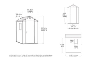 Casetta da Giardino Porta Attrezzi 125,8x184,5x205,1 cm in Resina Keter Darwin 4x6 Marrone