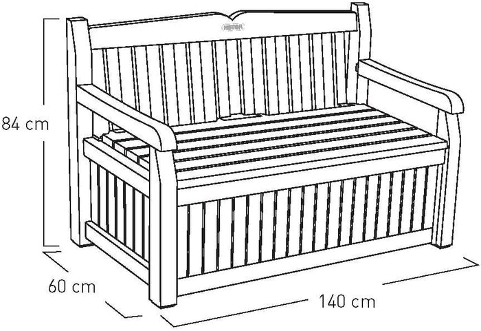 Panchina Contenitore da Giardino 140x60x84 cm in Resina Keter Eden Bench Beige