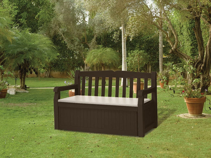 Panchina Contenitore da Giardino 140x60x84 cm in Resina Keter Eden Bench Marrone