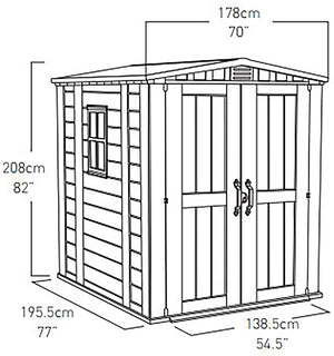 Casetta da Giardino Porta Attrezzi 178x208x195,5 cm in Resina Keter Factor 6x6 Beige