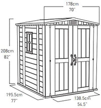 Casetta da Giardino Porta Attrezzi 178x208x195,5 cm in Resina Keter Factor 6x6 Beige