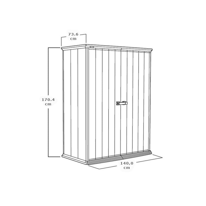 Armadio Porta Attrezzi da Giardino 140x170,4x73,6 cm in Resina Keter Hight Store Grigio