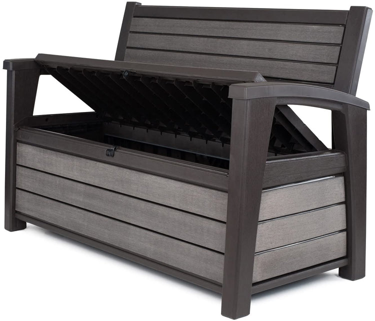 Panchina Contenitore da Giardino 132,7x89x61,2 cm in Resina Keter Hudson Bench Antracite