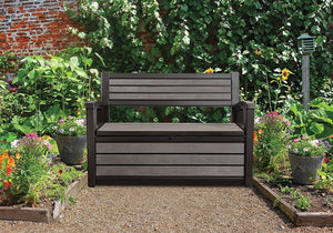 Panchina Contenitore da Giardino 132,7x89x61,2 cm in Resina Keter Hudson Bench Antracite