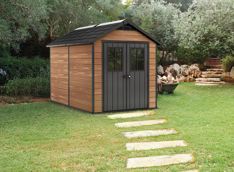 Casetta da Giardino Porta Attrezzi 228x252x350 cm in Resina Keter Newton 7511 Marrone