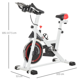 Cyclette Professionale da Camera Volano 8 Kg con Schermo LCD Bianca