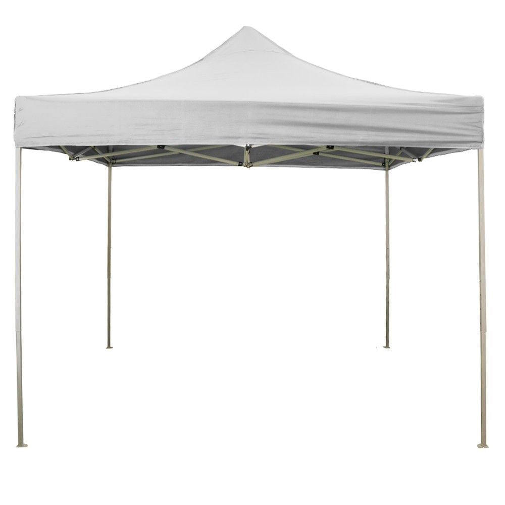 Gazebo da Giardino Pieghevole 3x3m in Acciao e Tessuto Oxford Bianco