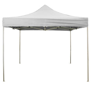 Gazebo da Giardino Pieghevole 3x3m in Acciao e Tessuto Oxford Bianco