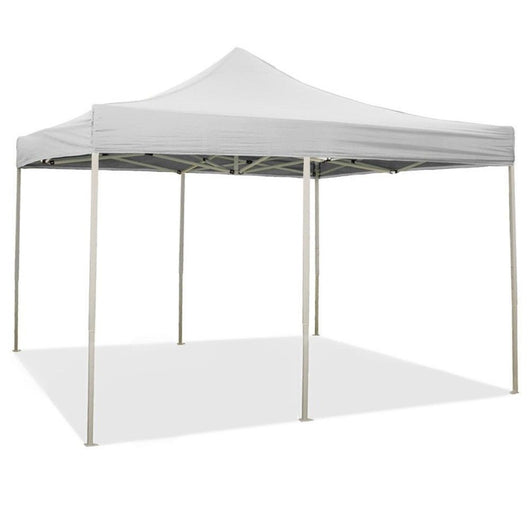 Gazebo da Giardino Pieghevole 3x6m in Acciao e Tessuto Oxford Bianco