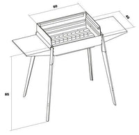 Barbecue a Carbone Carbonella 60x40 cm in Ferro Alluminato Lisa Luxury Etna F