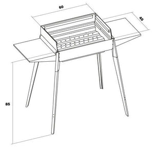 Barbecue a Carbone Carbonella 60x40 cm in Ferro Alluminato Lisa Luxury Etna F