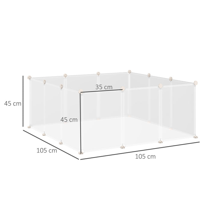 Gabbia per Conigli Roditori 105x105x45 cm in Metallo e Polipropilene Bianco