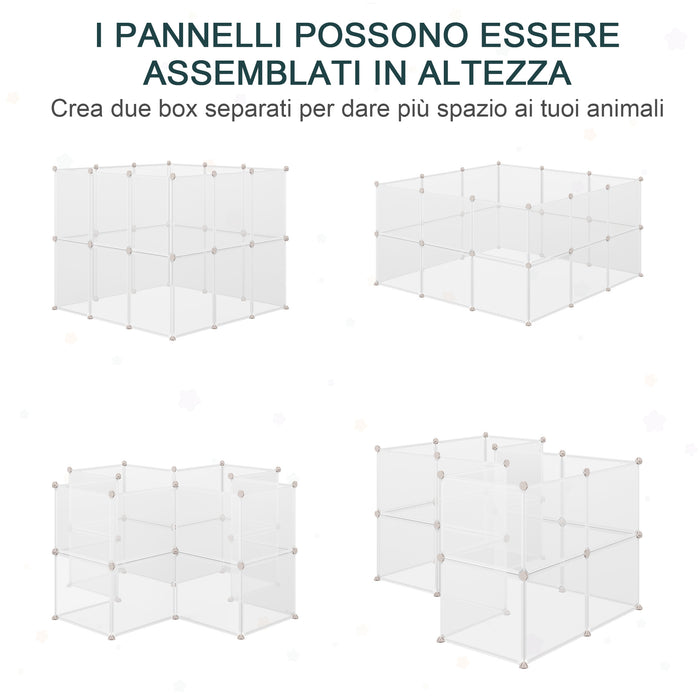 Gabbia per Conigli Roditori 105x105x45 cm in Metallo e Polipropilene Bianco