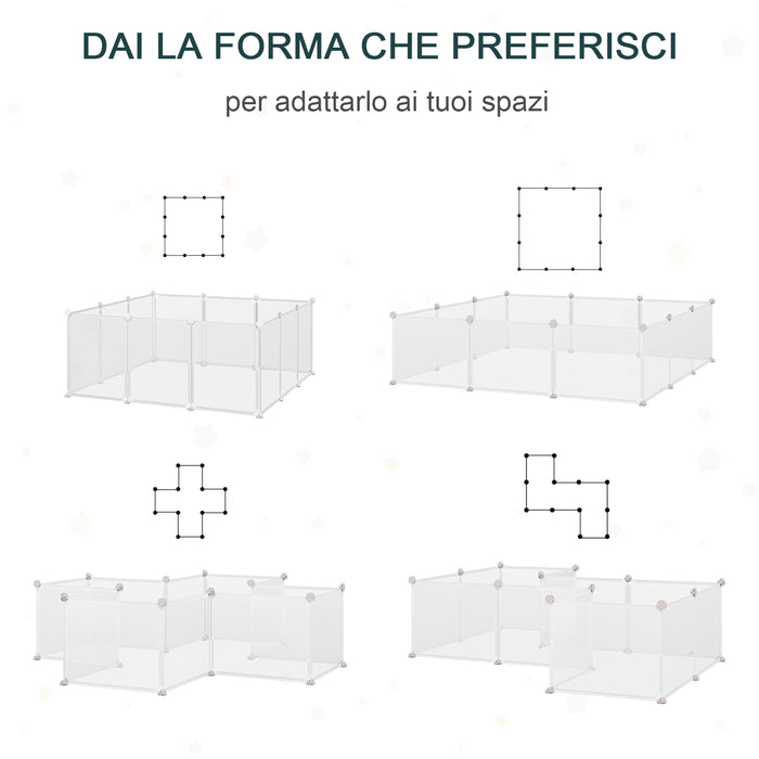 Gabbia per Conigli Roditori 105x105x45 cm in Metallo e Polipropilene Bianco