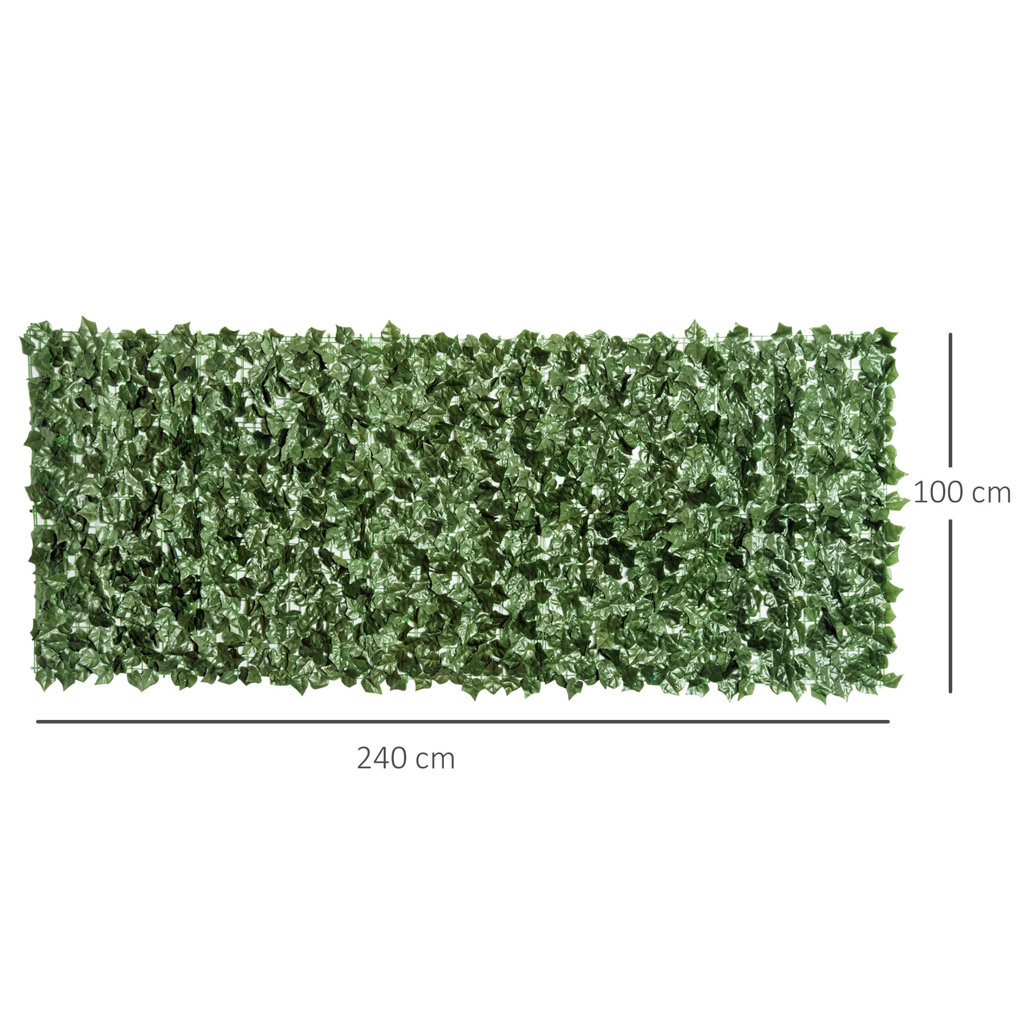 Arella Siepe Sintetica Artificiale 2,4x1m per Balcone e Giardino Foglie Verde Scuro