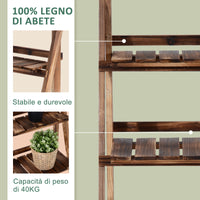 Scaffale Portapiante Pieghevole da Giardino 40x37x93 cm in Legno di Abete