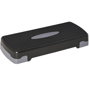 Step Fitness per Allenamento a Casa 68x29x10-15 cm in Polipropilene Nero