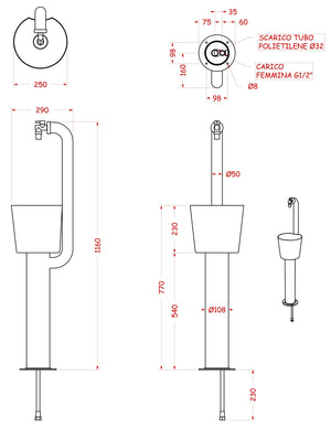 Fontana da Giardino con Rubinetto e Secchio Belfer 42/ARC Cactus Antracite