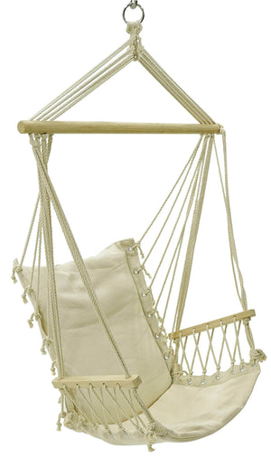 Amaca Sedia Sospesa 65x45x60 cm in Cotone Max 120 Kg Narciso Bianca