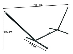 Supporto Struttura Portante per Amaca 380x108x120 cm in Acciaio Max 150Kg Ibisco Nera