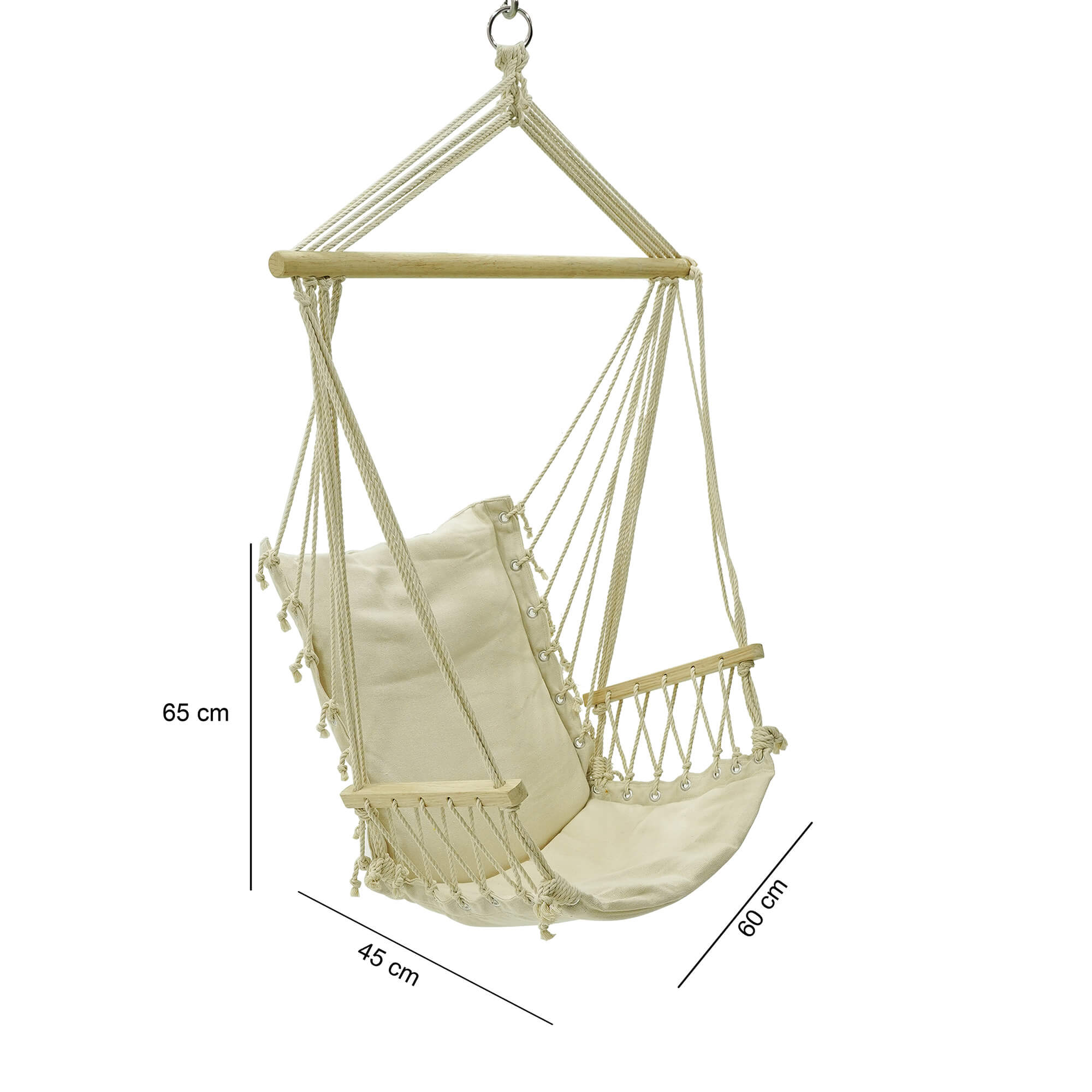 Amaca Sedia Sospesa con Supporto 200x145x120 cm Max 120 Kg Narciso Bianca