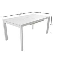 Set Tavolo e 6 Sedie da Giardino in Alluminio e Textilene Bianco e Grigio Antracite