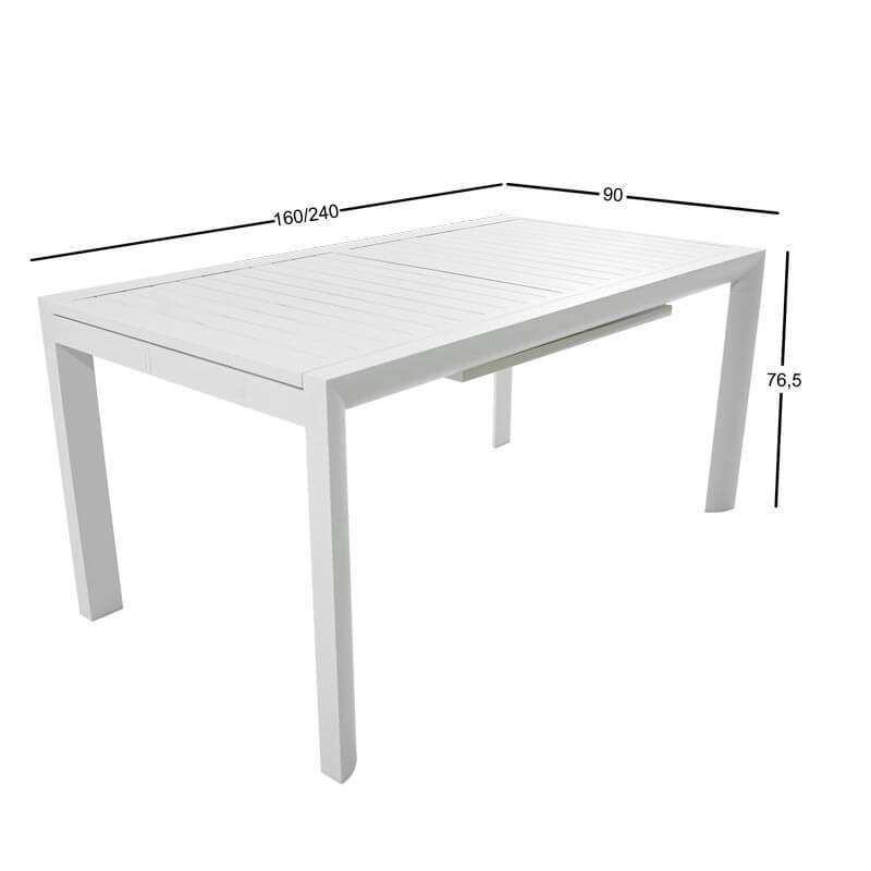 Set Tavolo e 6 Sedie da Giardino in Alluminio e Textilene Bianco e Grigio Antracite