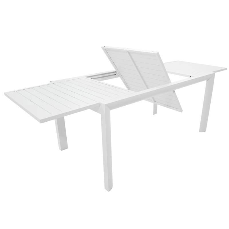 Set Tavolo e 6 Sedie da Giardino in Alluminio e Textilene Bianco e Grigio Antracite