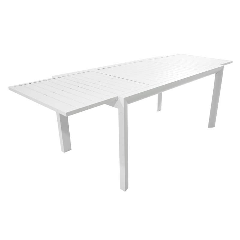 Set Tavolo e 6 Sedie da Giardino in Alluminio e Textilene Bianco e Grigio Antracite