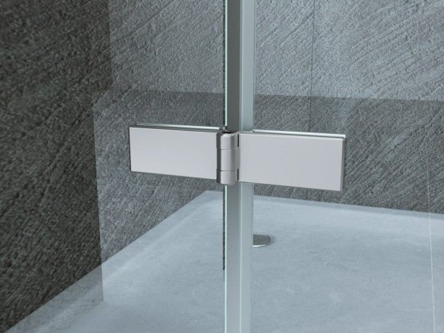 Box doccia in Cristallo 8 mm frameless due lati fisso piu' porta libro - Misura: 70 x 60 x 70 xh195cm