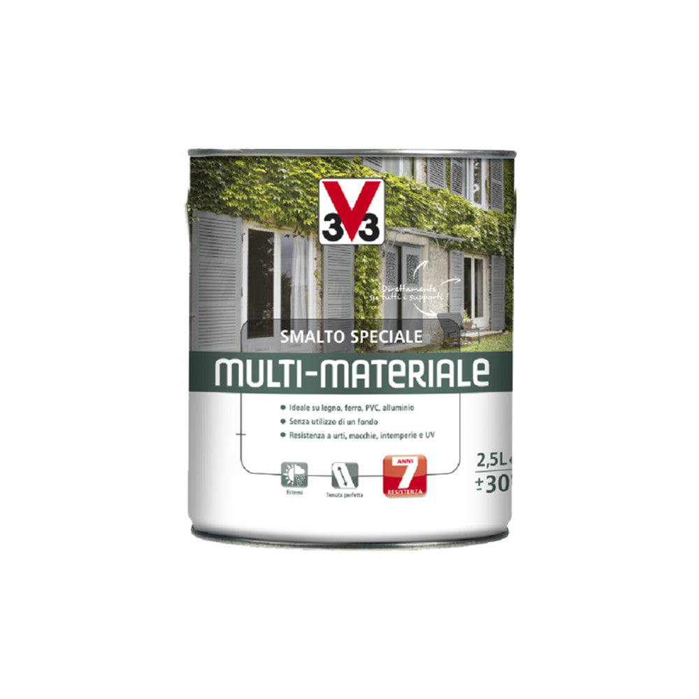 Smalto Multi-Materiale 4 In 1 Alluminio Metalizzato Super Performante E Resistente Ideale Per Supporti Esterni Da 0,5 Lt-V33