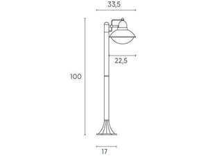 Lampada Palo da Giardino E27 60W in Alluminio Sovil Bianco