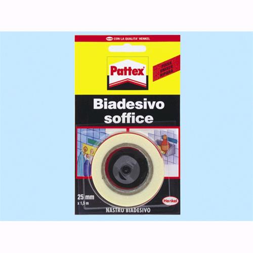 Nastro biadesivo soffice Pattex mm.25x1,5 mt Conf. 12 Pz