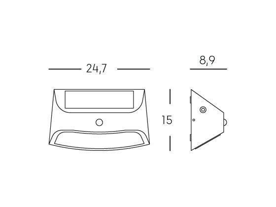 Applique Solare da Esterno a LED 1,7W 4000K Sovil Grigio