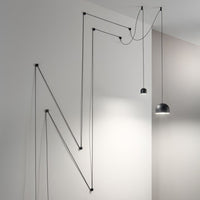 Sospensione Industrial-Minimal Tall Metallo Nero 1 Luce E27