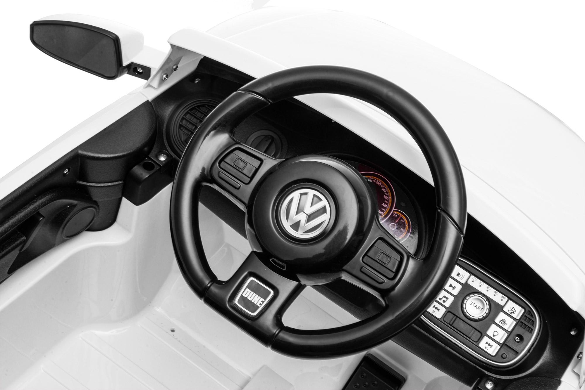 Macchina Elettrica per Bambini 12V con Licenza Volkswagen Maggiolino Beetle Small Bianca