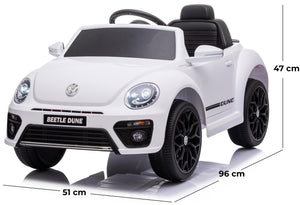 Macchina Elettrica per Bambini 12V con Licenza Volkswagen Maggiolino Beetle Small Bianca