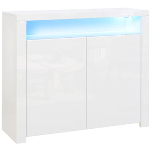 Mobile Salvaspazio Multiuso con LED 107x35x97 cm in Legno Bianco