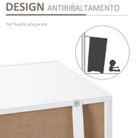 Mobile Salvaspazio Multiuso con LED 107x35x97 cm in Legno Bianco