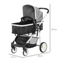 Passeggino Leggero per Bambini Pieghevole Reclinabile Grigio