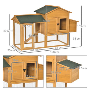 Pollaio Gabbia per Galline 168x75x103 cm con Area Aperta