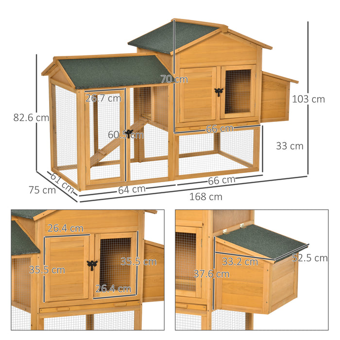 Pollaio Gabbia per Galline 168x75x103 cm con Area Aperta