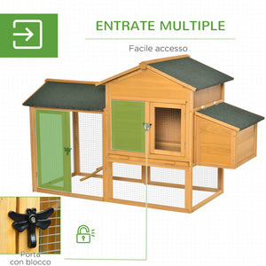 Pollaio Gabbia per Galline 168x75x103 cm con Area Aperta